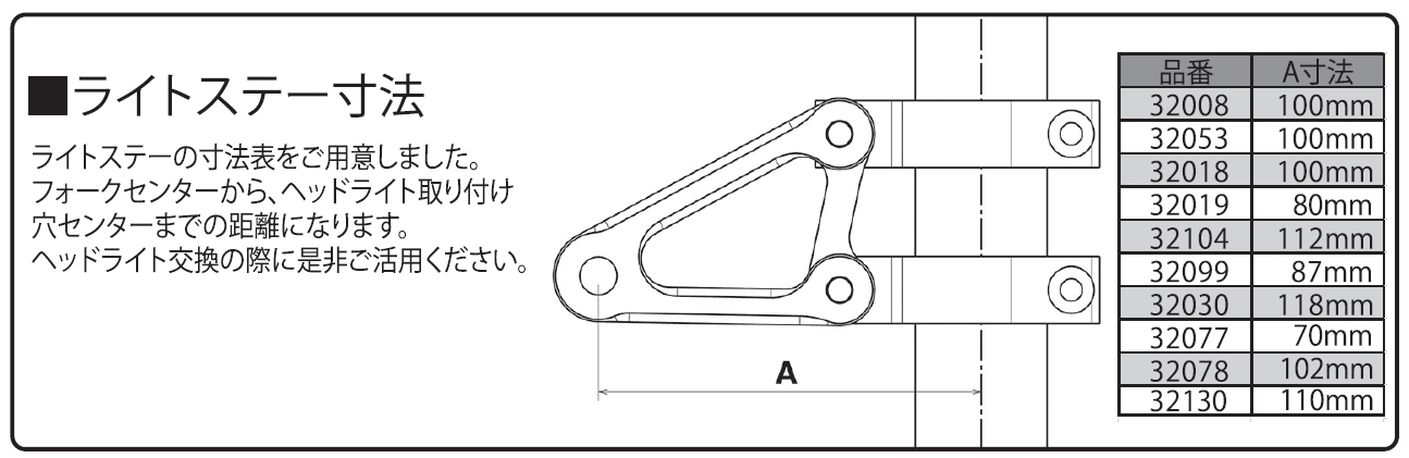 モンキー　Gクラフト　ウィンカーステー　30パイ用 Gクラフト(Gcraft) ライトステー 30パイフォーク用 タイプ3 ショート